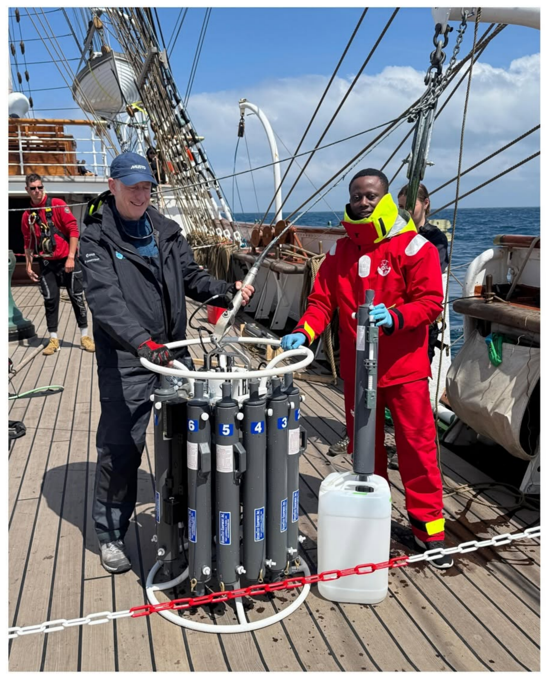Oceanographic sampling aboard Statsraad Lehmkuhl